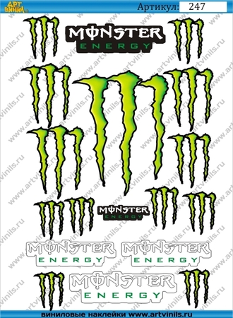 Наклейки набор monster enerjy  001