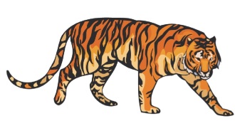 Наклейка тигр 009