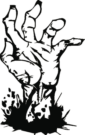 Наклейка рука зомби