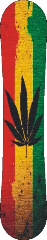 Наклейка на сноуборд растаманский флаг